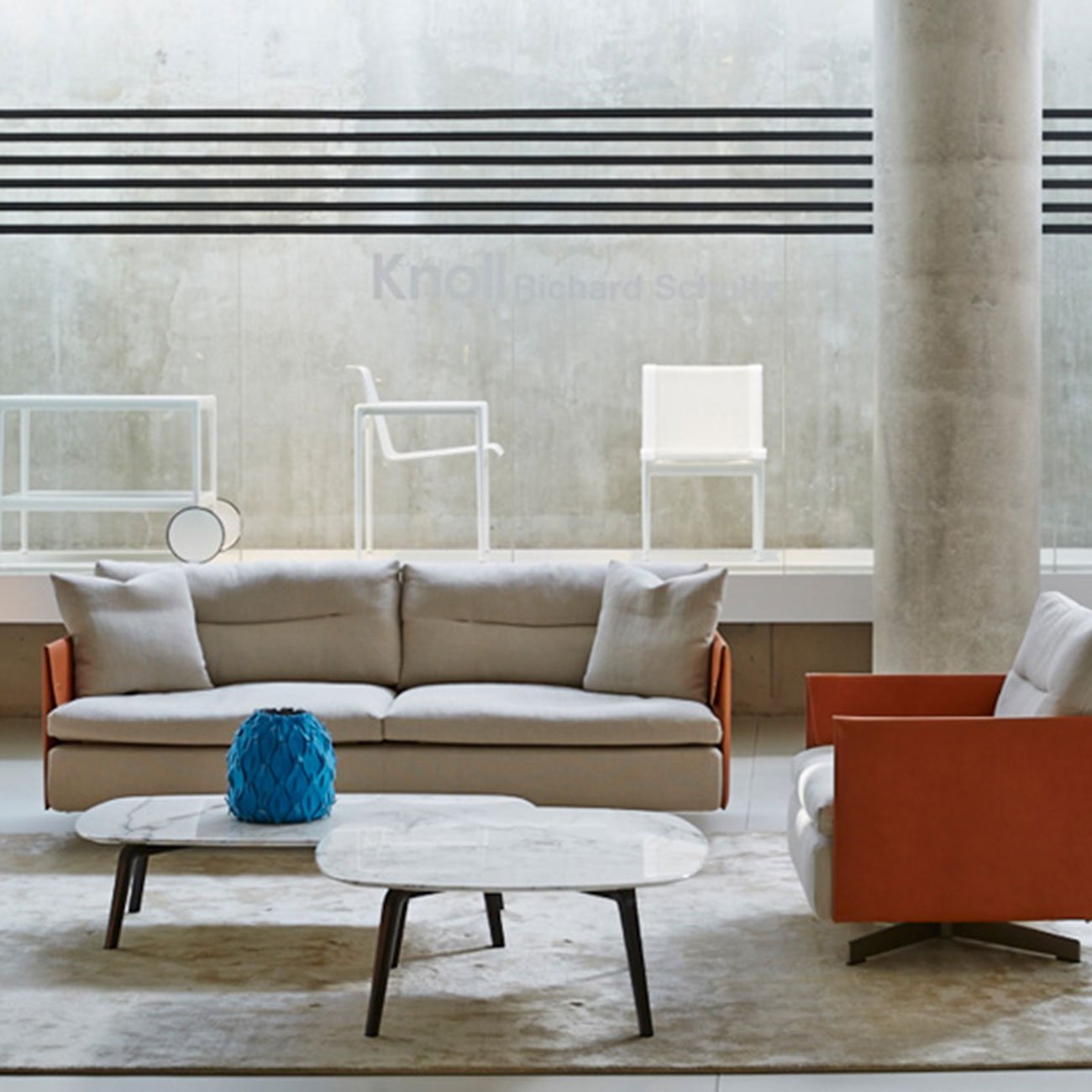 couch and dining table, available at furniture store Kiosk in Toronto