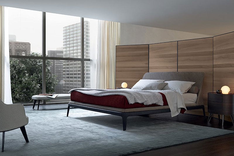 Modern bedroom with furniture from Italian manufacture Poliform